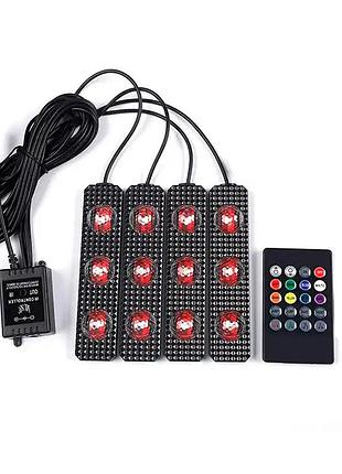 Світлодіодне підсвічування салону авто rgb led на 3 лампочки top shop ua_