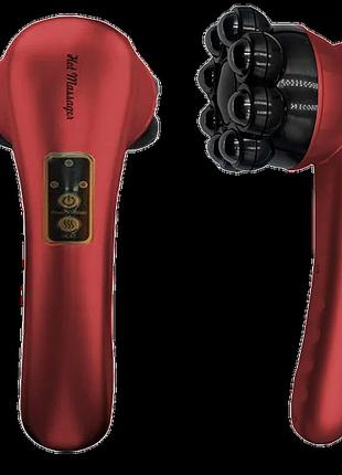 Инфракрасный антицеллюлитный вибромассажер с подогревом magnetic heat massager красный top shop ua_