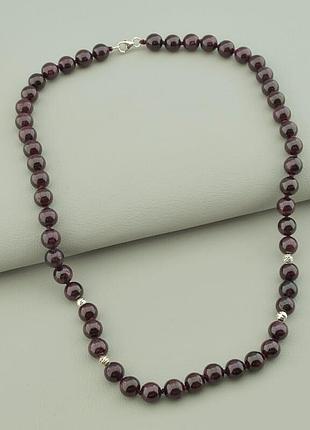 100646 бусы гранат серебро(925) 45 см.