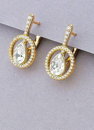 100052 серьги 'xuping' swarovski (позолота 18к)