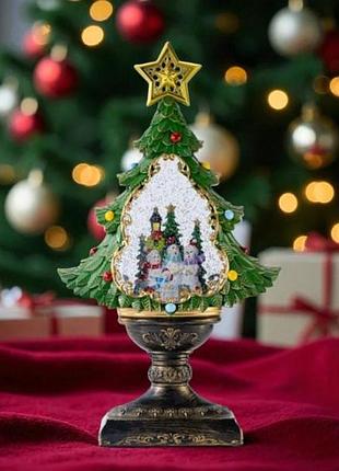 Новорічний декоратиний світильник ялинка із зіркою 24.5*10.5*43.5см led aa*3 xhf-8002 зелений top shop ua_