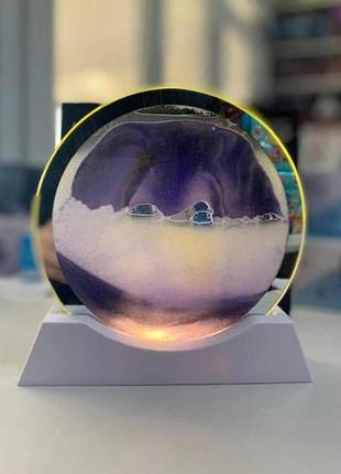 Настільний декор піщані гори usb з led підсвічуванням 3d mag-712 фіолетовий пісок top shop ua_