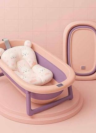 Ванночка детская складная с датчиком температуры bimbo 30011 79*47*21см фиолетовая с розовым top shop ua_