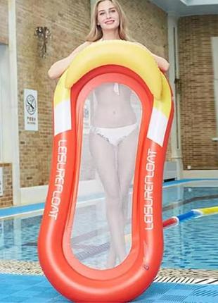 Матрас-гамак для отдыха на воде с ремнабором в комплекте 160×90 см beach bed красный top shop ua_