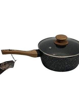 Сотейник с крышкой 2л rainberg rb-773 черный top shop ua_