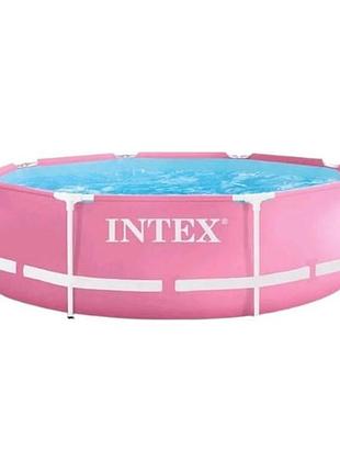 Бассейн каркасный 244х76см 2843л intex 28290 np розовый top shop ua_