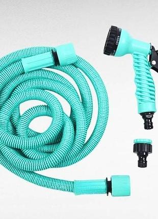 Шланг поливочный растягивающийся 22,5м с насадкой для полива expandable garden hose k-75ft бирюзовый top shop ua_
