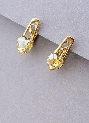 100063 серьги 'xuping' swarovski (позолота 18к)