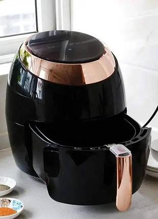 Аэрофритюрница с 1 контейнером 6,5л 1800вт air fryer r.5298 черная top shop ua_