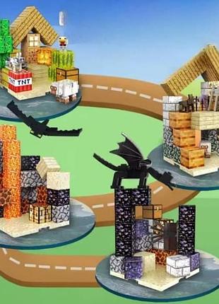 Конструктор магнітний кубічний 65 деталей minecraft magnetism world t9932 top shop ua_