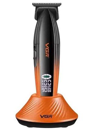 Триммер с тремя сменными насадками 9000rpm 2000mah vgr v-889t черный с оранжевым top shop ua_