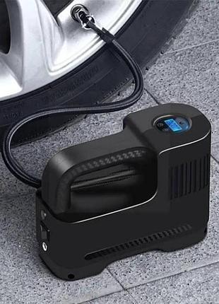 Компресор портативний автомобільний air pump and xl-1026 від прикурювача 12 в з цифровим дисплеєм чорний top shop ua_