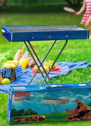 Мангал переносной с решеткой bbq barbecue tray 770t top shop ua_