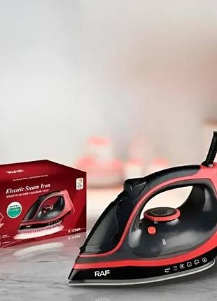 Праска парова з керамічним покриттям 2200вт raf r1250b чорна з червоним top shop ua_