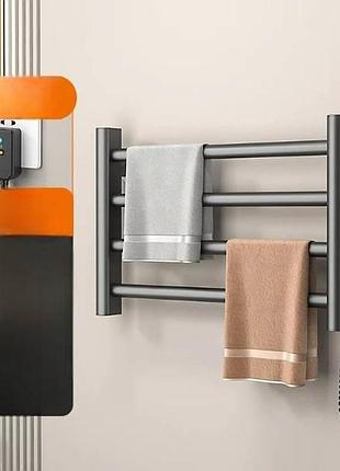 Полотенце-сушитель металлический настенный 550х350х220мм 220v, 80w, 55°c gn-9402-g серый top shop ua_