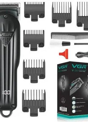 Машинка для стрижки аккумуляторная с led-дисплеем 5вт vgr v282 черная top shop ua_