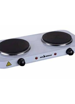 Плитка электрическая seabreeze sb-063 2000вт 2 конфорки 16см диск белая top shop ua_