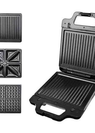 Мультимейкер 3в1 с антипригарным покрытием 1400 вт sokany sk-bbq-852 top shop ua_