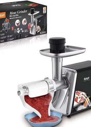 Мясорубка настольная бытовая со сменными насадками для овощей 2500вт meat grinder r.3383 черная с серым top shop ua_