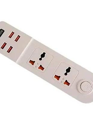 Сетевой удлинитель 2 разъема / 4-usb / 3.4a anti-static bkl-02 power socket белый top shop ua_
