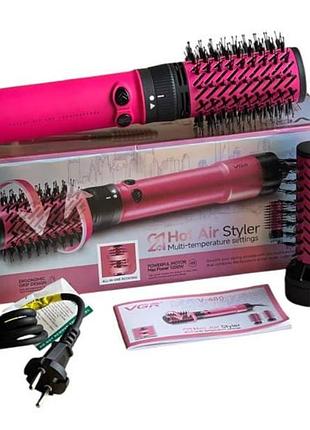 Фен-стайлер со сменными насадками blow-dry brush and v-480 розовый top shop ua_