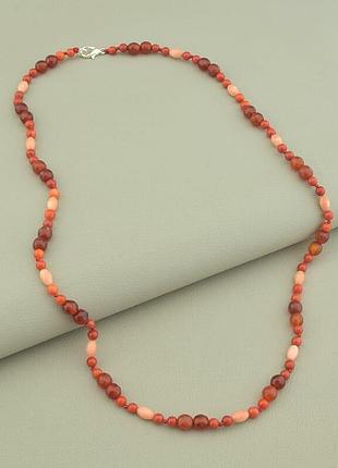 118750 бусы сердолик,коралл 54 см.