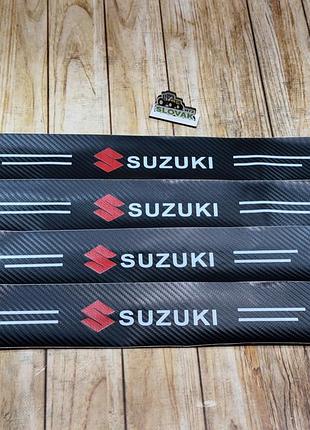 Захисна плівка suzuki 5d із вуглецевого волокна самоклеюча 4шт, 2х(60х7см) 2х(40х7см)