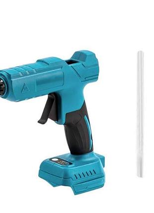 Клеевой пистолет аккумуляторный горячий +2 акб 21v li-ion battery glue gun синий top shop ua_