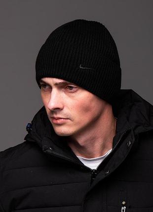 Чоловіча зимова шапка nike з флісом всередині, єдиний розмір ( 56-58 )