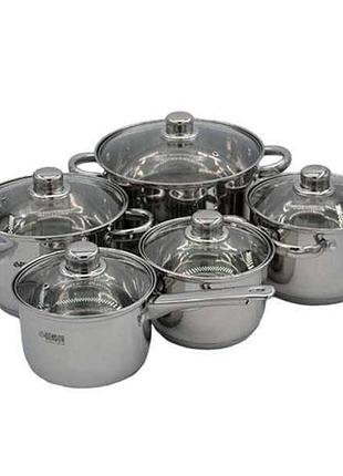Benson bn-207 набор кастрюль из нержавеющей стали на 10 предметов top shop ua_