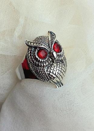 Сова серебряное кольцо 2