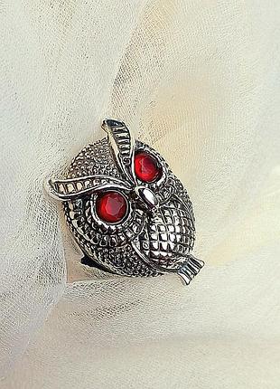 Сова серебряное кольцо 5