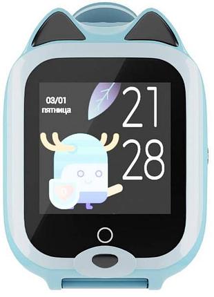 Часы-смарт с ушками детские водонепроницаемые с gps и 4g myox mx-58bw голубые top shop ua_