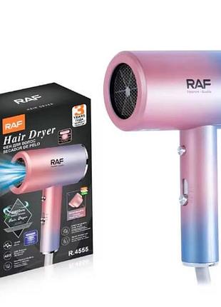 Фен для волос с насадкой концентратором 1200вт r.4555 raf розовый top shop ua_
