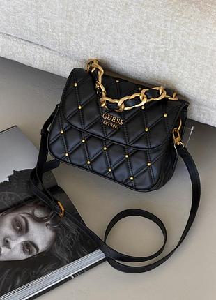 Сумка женская guess triana flap черная кросс боди через плече гесс триана