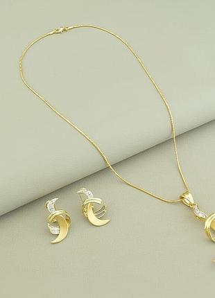 114686 подвеска+серьги фианит 'fashion'