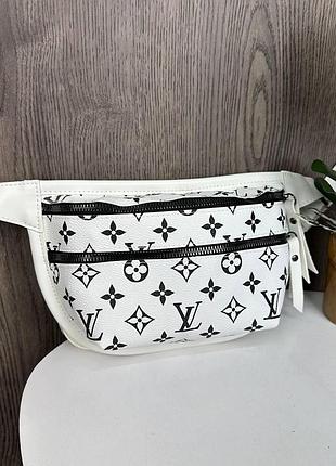 Женская бананка сумочка на грудь, качественная сумка на грудь белый