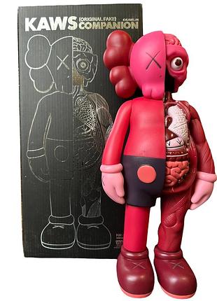 Статуетка kaws anatomy pink 37 см фігурка для інтер'єру kaws anatomy pink колекційна дизайнерська іграшка рожева