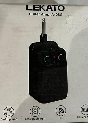Мини-комбоусилитель для электрогитары lekato ja-05g (5w), портативный гитарный усилитель с bluetooth, аккумулятором и эффектами reverb/delay/overdrive