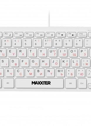 Клавиатура maxxter kbm-c01w-ua проводная мини-клавиатура, влагозащищенная, белая