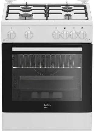 Плита beko fbg62121wd газовая,64л, 60x60см, таймер, белый