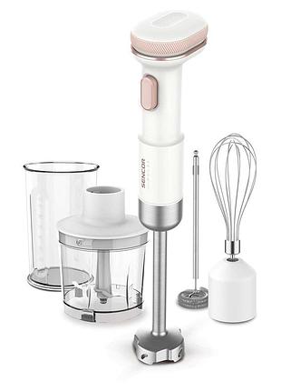 Блендер погружной sencor shb9130wh pulse, 180вт, 4в1, чаша-700мл, безпроводной, usb-c, белый