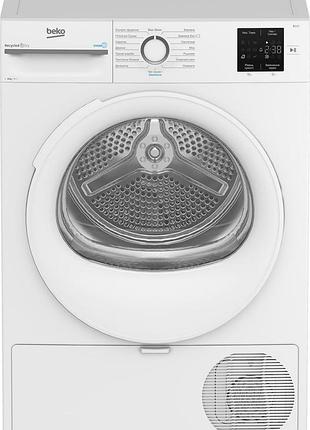 Сушильна машина beko bm3t38239ww тепловий насос, 8кг, a++, 55см, дисплей, підсвітка барабану, пар, білий