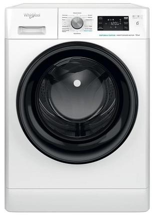Стиральная машина whirlpool ffb10469bvua фронтальная, 10кг, 1400, a+++, 60см, дисплей, пар, инвертор, люк черный, белый