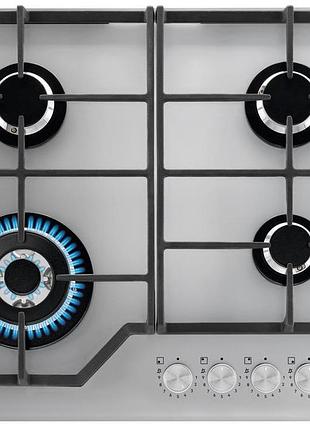 Варочная поверхность electrolux kgg64362s газ на стекле, 60см, чугун, серебристый