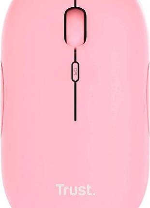 Мышь trust 24125_trust puck rechargeable, ultra-thin, bt/wl, silent, рожевий
