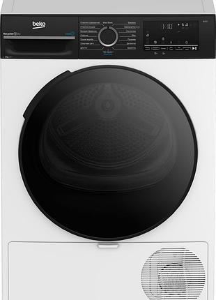 Сушильна машина beko bm3t48239wpbb2 тепловий насос, 8кг, a++, 55см, дисплей, підсвітка барабану, пар, білий