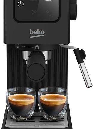 Кофеварка beko cep5302b рожковая 1.1л, молотый, ручной капучинатор, подогрев чашек, авторецептов - 5, дисплей, черный