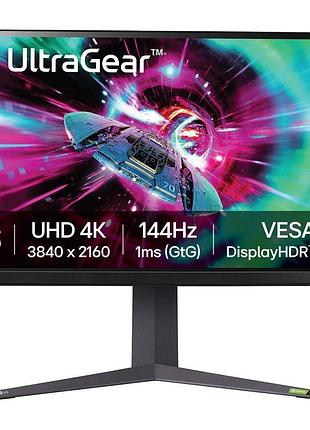 Монітор lg 32gr93u-b 31.5" 32gr93u-b 2xhdmi, dp, usb, audio, ips, 3840x2160, 144hz, 1ms, dci-p3 95%, g-sync, freesync, pivot,
