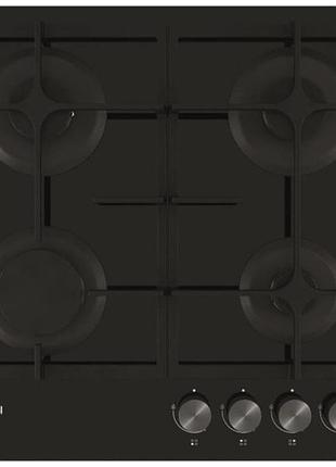 Варильна поверхня whirlpool gos6415/nb1 газова на склі, 60см, чавун, турбо-конфорка, чорний